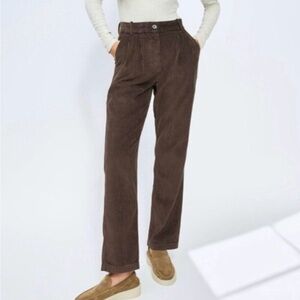 Aritzia The Group Babaton Quota Corduroy Trouser‎ Pants Size 6 Chocolate Brown